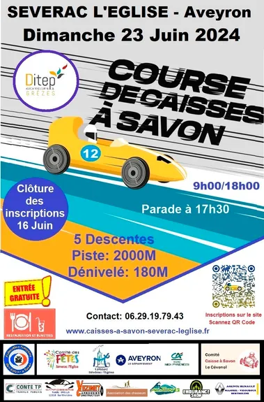 Affiche de la Course de caisses à savon 2024 à Laissac - Séverac l'église